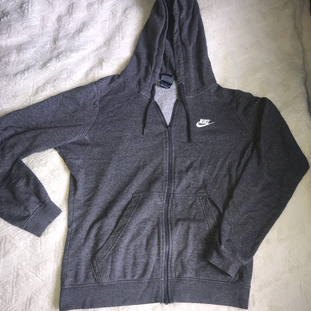 Gray Nike zip up hoodie